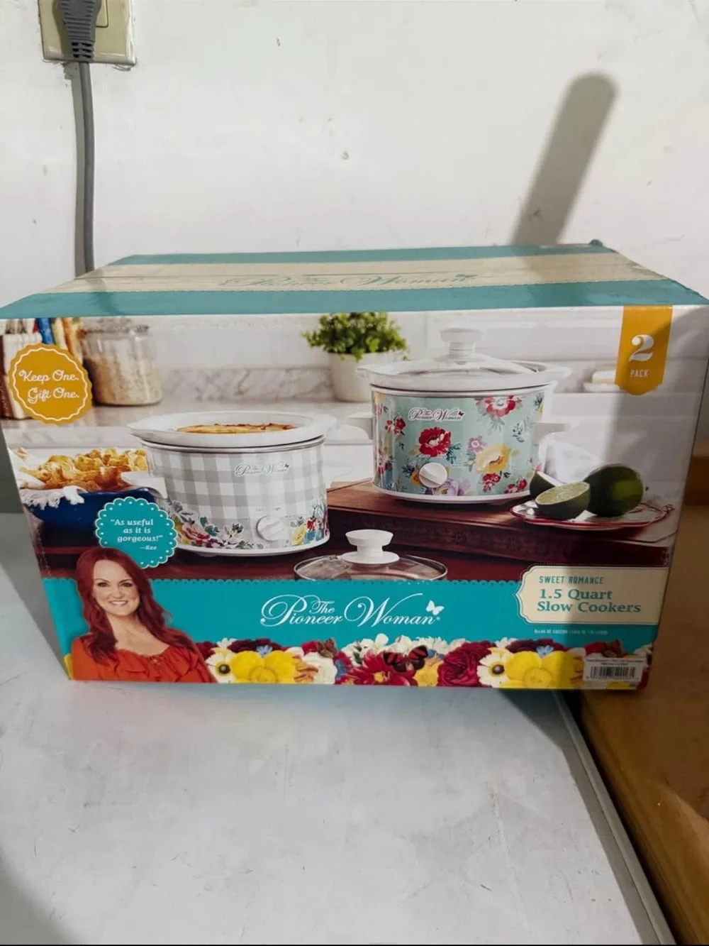 The Pioneer Woman Floral & Gingham Slow Cooker 2-Pack - Blue/White